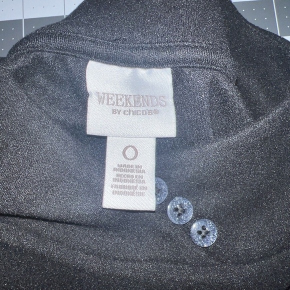 WEEKENDS Chicos Baby Fleece Tulip Mock-Neck Top 0 ( US 4/6 ) in black - Picture 7 of 7